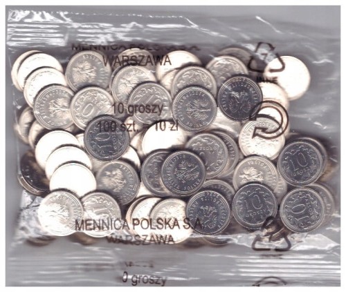 10 GR GROSZY 2024 WORECZK MENNICZY/100 SZTUK/ - MW