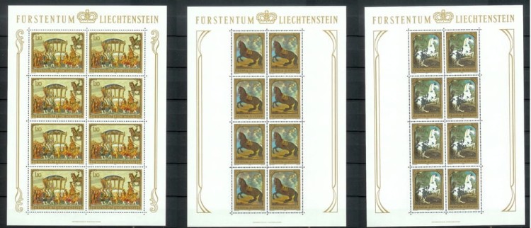 ARKUSZE Mi. 717-719 Z 1978 r. LIECHTENSTEIN