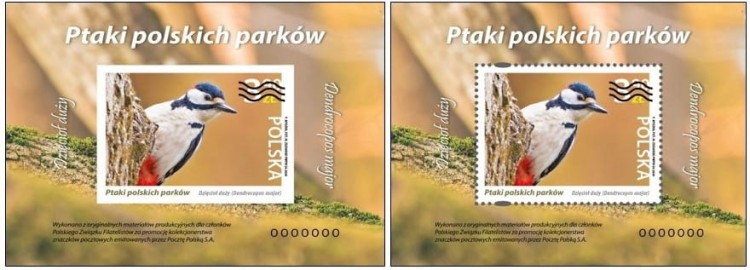 Fi 5366**DZIĘCIOŁ DUŻY Z SERII PTAKI POLSKICH PARKÓW ND-NOWODRUKI A i B
