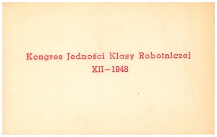 KARNET 482-484 KONGRES JEDNOŚCI KLASY ROBOTNICZEJ