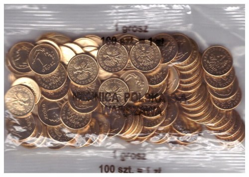 1 GR GROSZ 2013 X 10 SZT. Z WORECZKA MENNICZEGO