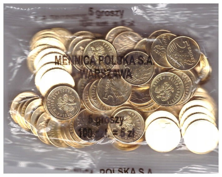 5 gr GROSZY 2023 X 10 SZT. Z WORECZKA MENNICZEGO