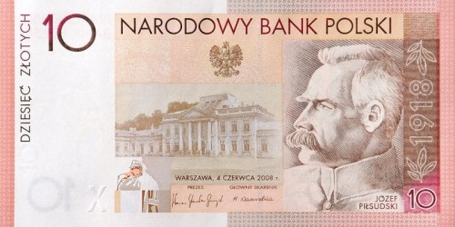 10 ZŁ 2008 PIŁSUDSKI - UNC W ETUI