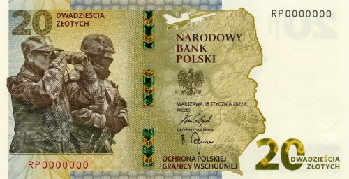 20 ZŁ 2022 OCHRONA POLSKIEJ GRANICY UNC