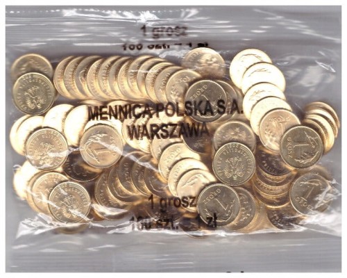 1 GROSZ 2021 WORECZEK MENNICZY/100 SZTUK/ - MW